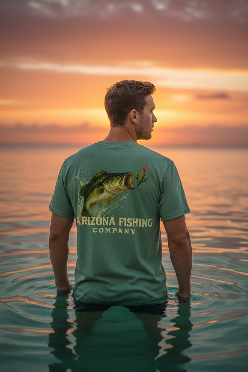 Seafoam Green Bass T-Shirt | Arizona Fishing Company